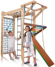 Дитячий спортивний куточок з рукоходом SportBaby Sport 5-220, Сосна-Бук, 230 × 80 × 220 см, від 2-х років до 130 кг